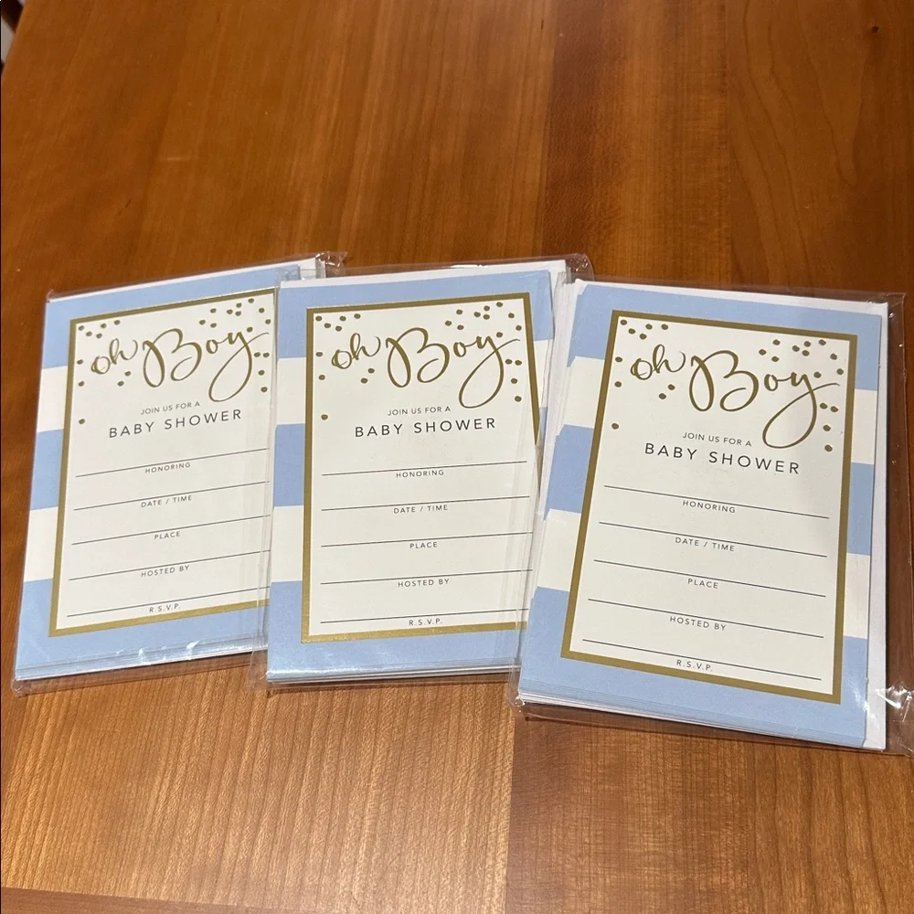 NEW 30 Hallmark Boy Baby Shower invite cards with envelopes Oh Boy